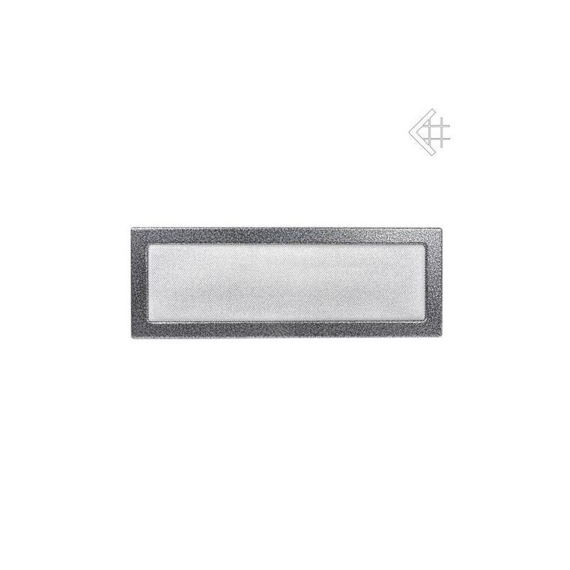 Grelha de ventilação prata preta 17x49 cm