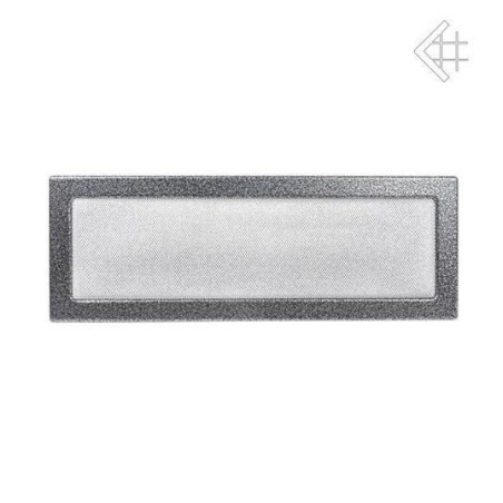 Grelha de ventilação prata preta 17x49 cm