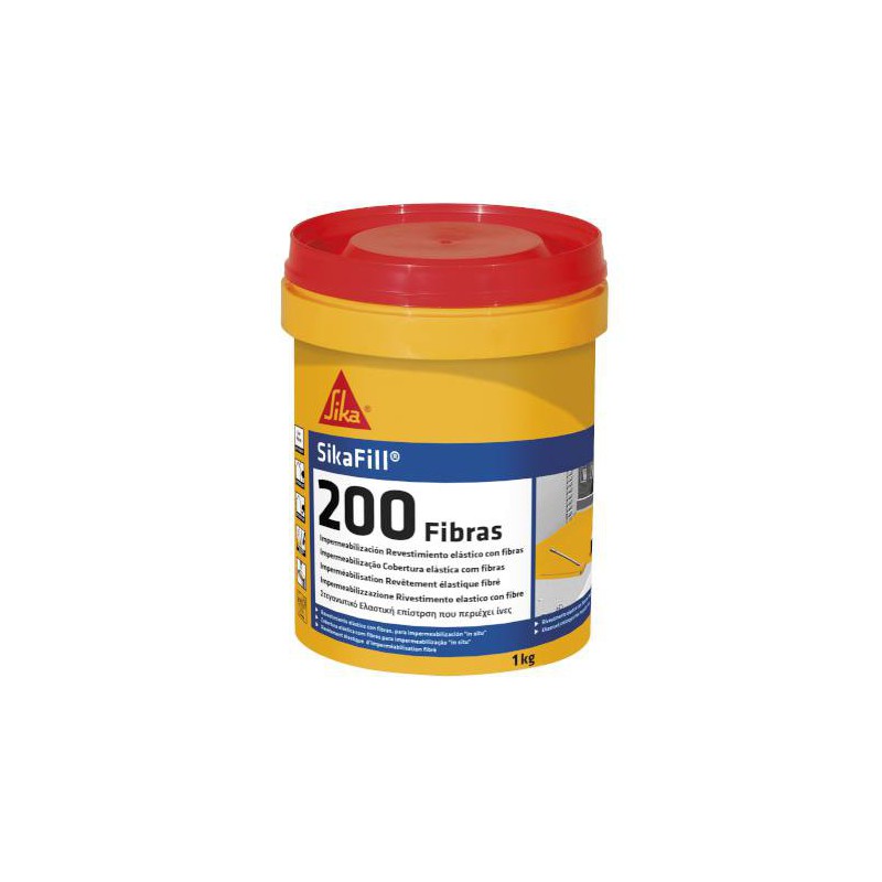 Impermeabilização Elástica Sikafill-200 Fibres Preto 1Kg