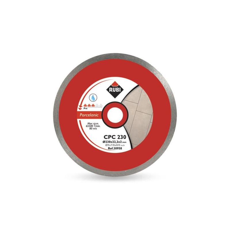 Disco de grés porcelânico Rubi contínuo CPC PRO Disco de grés porcelânico Rubi contínuo CPC PRO