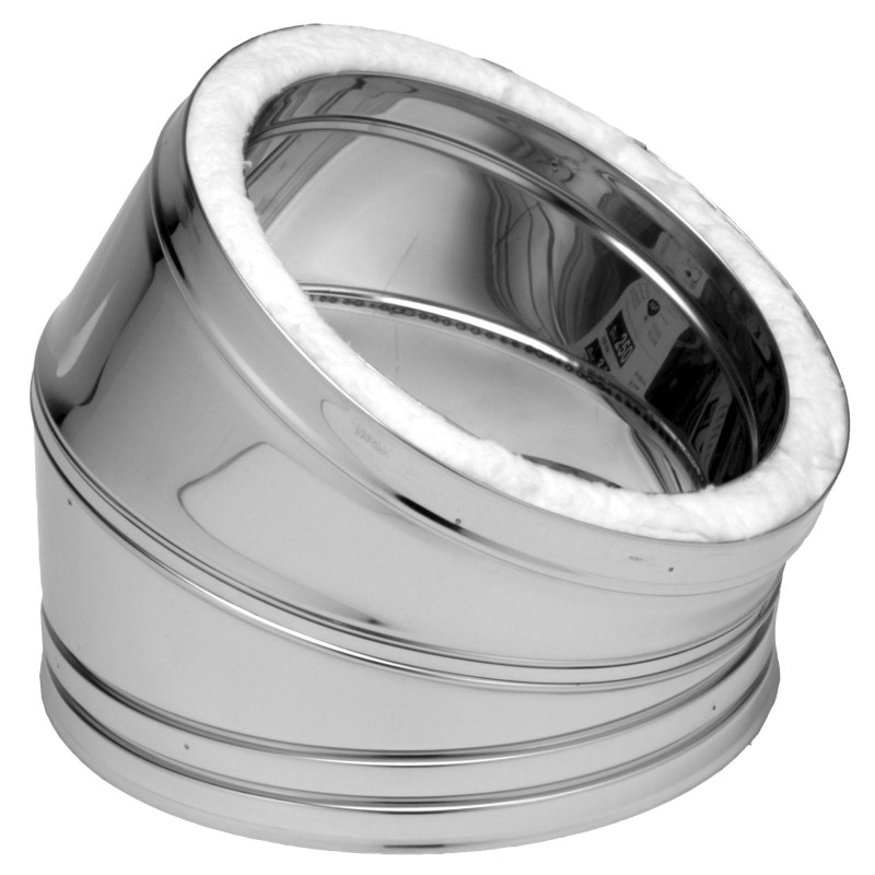 Cotovelo de chaminé de aço inoxidável isolado 30 graus Dinak EI30J Aisi 304-304 Cotovelo de chaminé de aço inoxidável isolado 30 graus Dinak EI30J Aisi 304-304