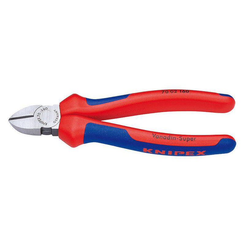 Alicate de corte diagonal Knipex Professional 70 02 com cabos revestidos Alicate de corte diagonal Knipex Professional 70 02 com cabos revestidos