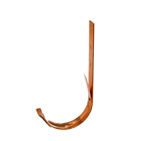 Suporte longo e fino para caleira de cobre curvo