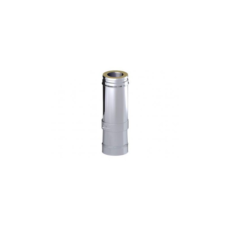 Módulo de chaminé extensível curto 350-530 mm Dinak DW 023 Pellets Aisi 316L-304 tubo isolado