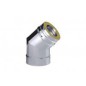 Tubo de aço inoxidável isolado com cotovelo de 45 graus Dinak DW Pellets 040 Aisi 316L-304