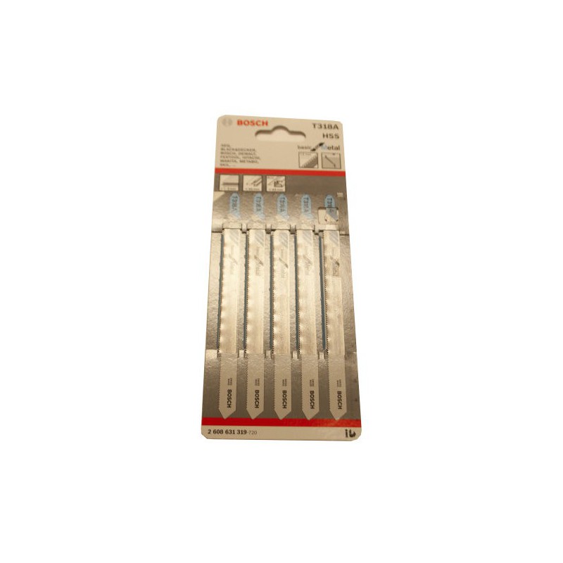 Lâmina de serra vertical de metal T318A Bosch 5 unidades Lâmina de serra vertical de metal T318A Bosch 5 unidades