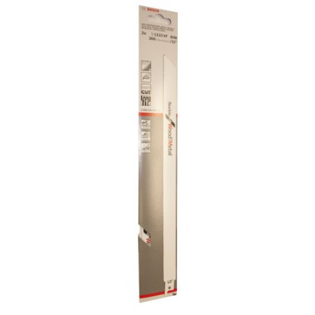 Lâmina sabre Bosch S1222VF para madeira com pregos 250 mm 2 unidades