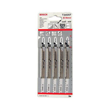 Lâmina de serra vertical Bosch T345XF 5 unidades