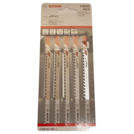 Lâmina de serra vertical Bosch PVC T302H 5 unidades