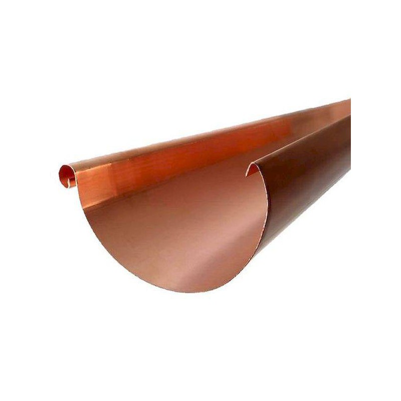 Caleira em cobre curvo com borda única Caleira em cobre curvo com borda única