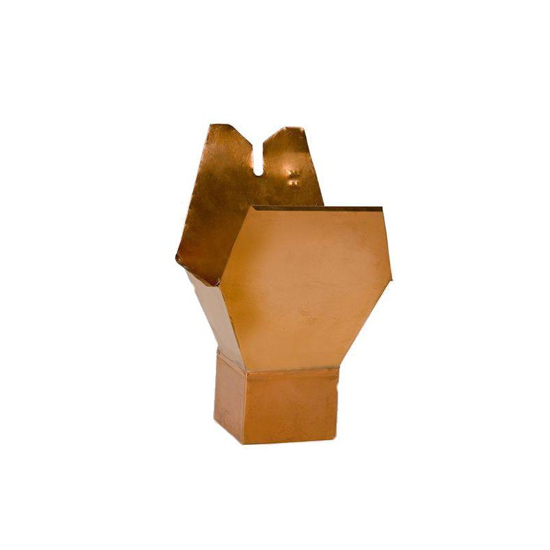 Saída universal quadrada com conexão para caleira de cobre quadrada Saída universal quadrada com conexão para caleira de cobre quadrada