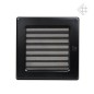 Grelha de ventilaçao bloqueável preta 17 x 17 cm Grelha de ventilaçao bloqueável preta 17 x 17 cm